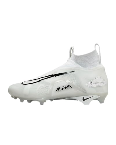 Nike Alpha Menace Elite 3 White/Particle Grey/Opti Yellow/Black Mens Football Cleat.