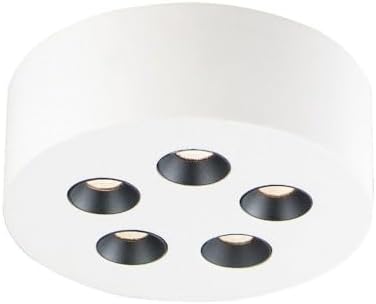 ET2 Peg-15W 5 LED Flush Mount-7.25 Inches Wide by 2.5 inches high-White Finish