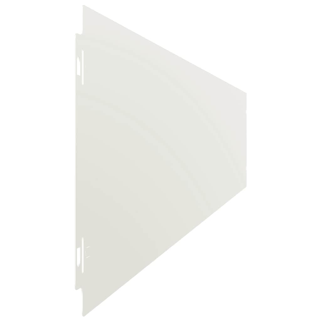Lot de 10 bordures de pelouse - Blanc - 15 x 103 cm - En acier laminé à froid - Bordure et délimitation de pelouse - Flexible - Système de connexion facile sans outils