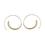 iplusmile 哑光磨砂質感金色耳圈 レディースシンプル耳飾り おしゃれアクセサリー 女性向けデイリー用 多用途ファッションジュエリー