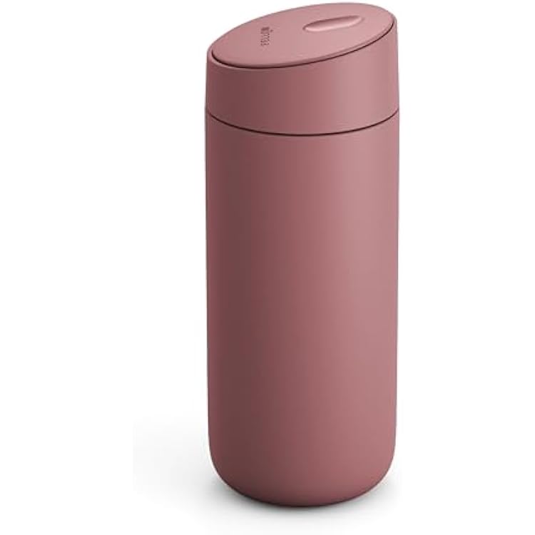 Fellow 16 oz Carter Ceramic-Lined Travel Coffee Mug Slide Lid, No Metal Taste, Vacuum Insulated Stainless Steel Tumbler, Hot 6hr/Cold 6hr, Leak-Proof and Dishwasher Safe, Desert Rose