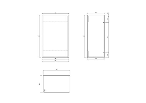 VeeBath Cyrenne High Gloss White Floor Standing WC Back to Wall BTW Toilet Cabinet with Open Access Cistern Unit - 500mm