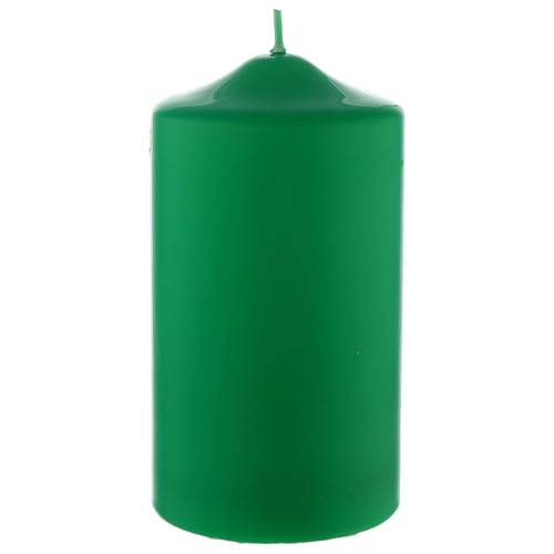 Altar Candle, Opaque Green, 15x8 cm