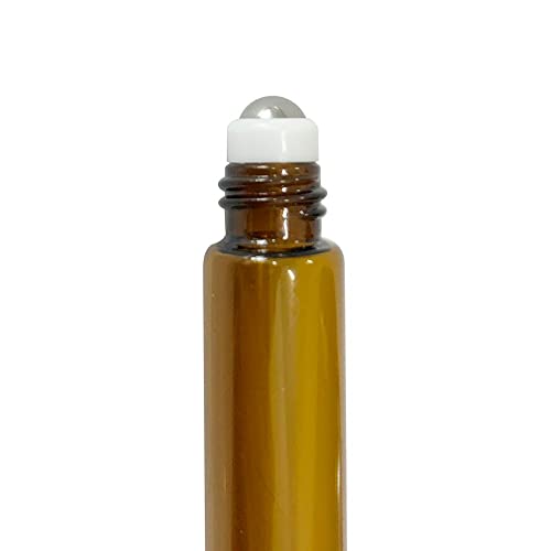 Frasco De Vidro Âmbar Roll-on 10ml Com Tampa (10 Peças) Cor:Âmbar C/Tampa Preta