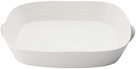 Portmeirion Sophie Conran White Large Handled Roasting Dish | Rectangular Casserole Dish for Oven | Made from Fine Porcelain | Dishwasher and Microwave Safe