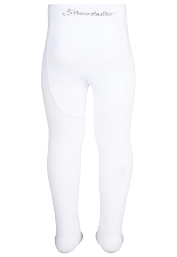 Sterntaler Strumpfhose uni - Baby und Kinder Strumpfhose mit hohem Baumwollanteil (90%) - hautsympathisch - bequeme Passform - pflegeleicht -Babykleidung ab Geburt - Größe 128, Farbe weiß