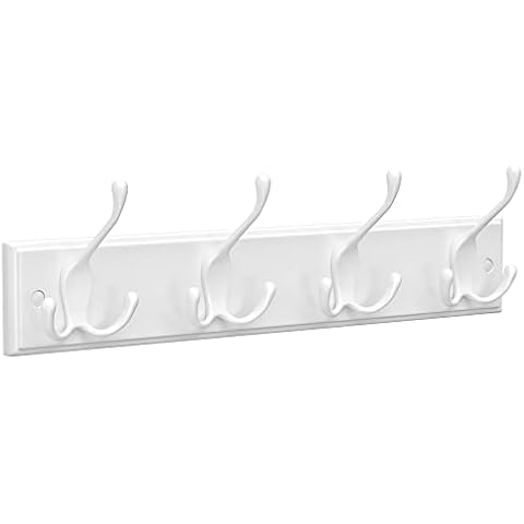 SONGMICS Wall-Mounted Coat Rack with Tri-Hooks Cover
