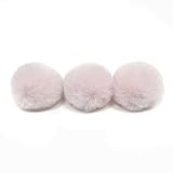 20 pompones de piel sintética de conejo de 5 cm, pompones de piel sintética, pompones de peluche para manualidades, gorros colgantes, decoración para mujeres y niñas, color rosa claro A