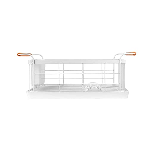 GUIXAN Escurridor de Platos, escurridor de Platos, escurridor de Platos con Asas de Madera, escurridor de Palillos de Hierro Forjado Multifuncional para Cocina, Cesta de Almacenamiento pa