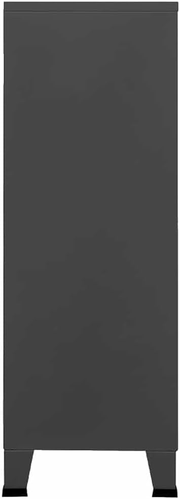 Industrial Metal Storage Chest with 6 Compartments and Shelves, Anthracite Finish for Home Office Organization and Durable Secure Furniture