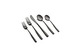 Cambridge Silversmiths Lorenn Black Satin 20-Piece Flatware Set, Service for 4