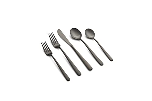 Cambridge Silversmiths Lorenn Black Satin 20-Piece Flatware Set, Service for 4