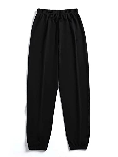 Soly Hux Women's Moon Print Elastic High Waisted Sweatpants Joggers Pants Black L #TOP1