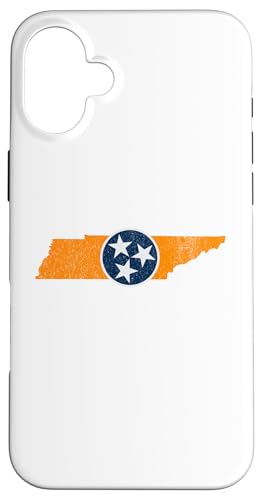 Vintage Tennessee State Outline Tri Star Emblem Distressed �X�}�z�P�[�X iPhone 16 Plus �p