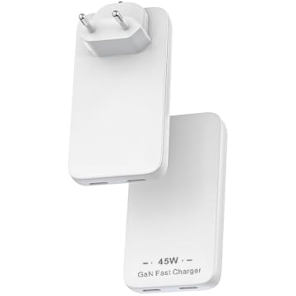 Zasilacz USB C 45 W, płaska ultra cienka ładowarka do iPhone 17 16 15 14, szybkie ładowanie PD do Samsung Galaxy S24, S23, S22 i więcej, adapter USB do domowego biura