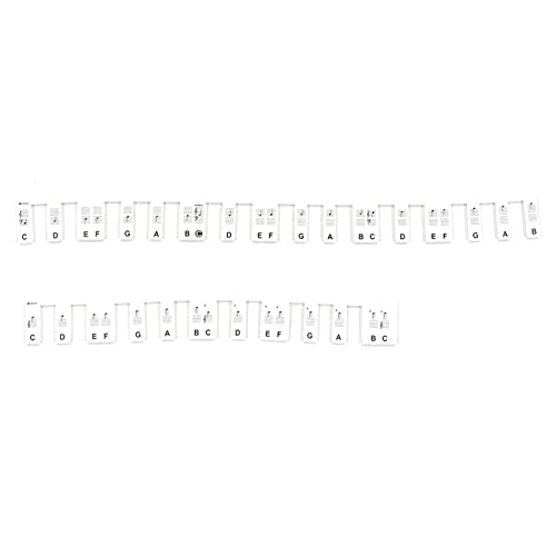 Funien Teclado de piano de 61 teclas Alfombrilla de notas musicales Gel de sílice Teclado de piano extraíble Etiquetas de notas Guía de práctica con los dedos Tiras de silicona Tabla de notas de ayuda