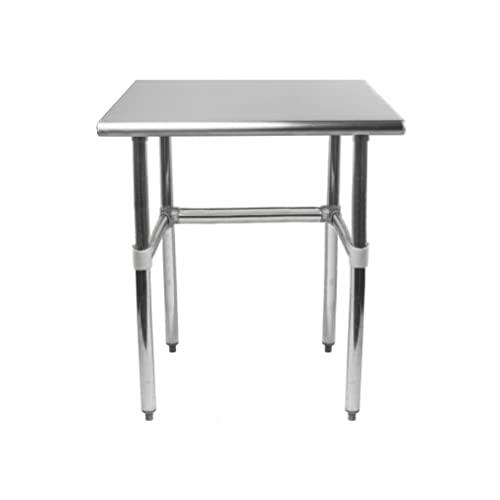 Image of AmGood Stainless Steel Work Table Open Base | Metal Work Bench (Stainless Steel Table Open Base, 24 inch Long x 18 inch Deep)