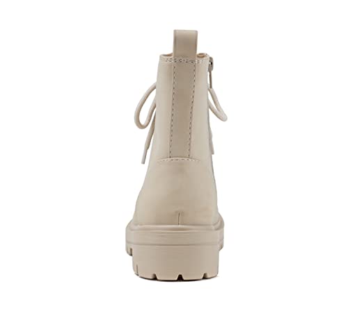 Image of Soda FIRM - Lug Sole Combat Ankle Bootie Lace up w /Side Zipper