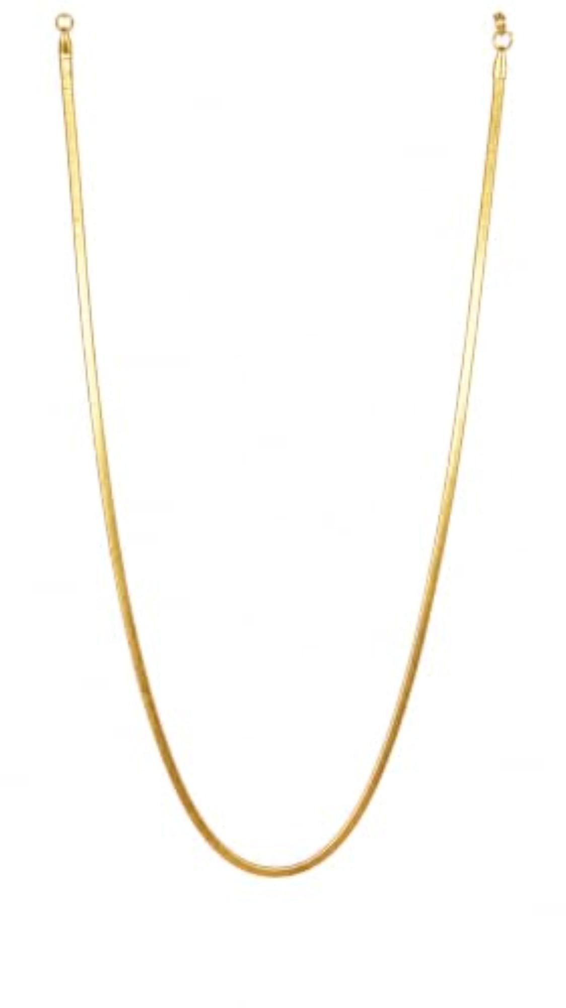 Gold Plated Flat Thin Snake Link Chain Necklace for Women