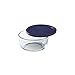Pyrex 7200 2-Cup Glass Bowl & 7200-PC Dark Blue Lid (6-Pack) - Made in USA