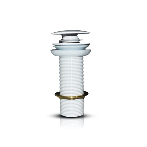 Image of InArt Pop-up Brass Basin Drainer /Waste Coupling /Waste Kit for Bathroom Wash Basin /Vessel Sink White Color 5 Inch Brass Full Threaded Pop Up Waste Coupling 32 MM