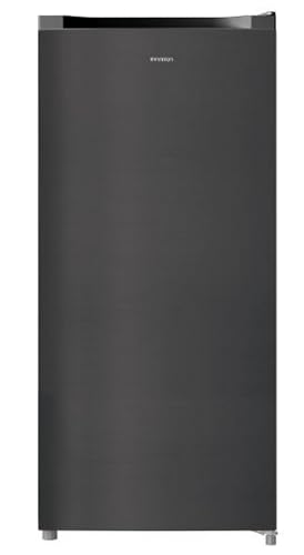 INFINITON CV-A125N - Congelador Vertical, 140 litros, 125 cm de Altura, Cíclico, 4 cajones + 1 compartimiento Flap, E, Regulación de Altura, Puerta Reversible, Negro