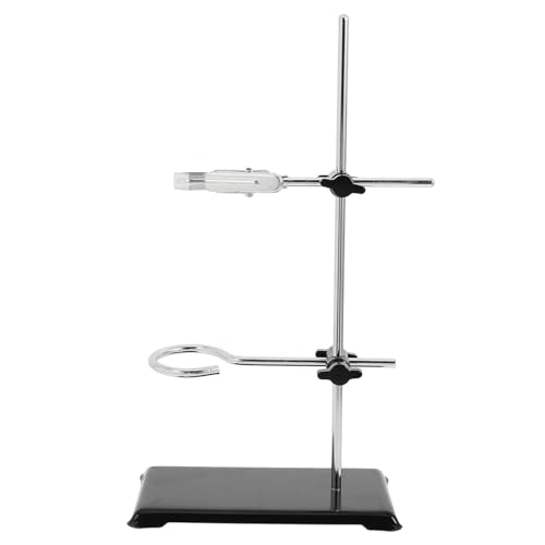BESTYASH Industrial Grade Chemical Lab Support Stand with Flask Clamp and Test Tube Holder, Metal Laboratory Retort Stand for Scientific Glassware and Condenser Use