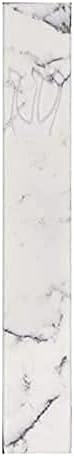 A&S Mezuzot Quartz Mezuzah Case with Engraved Shin Design Easy Peel and Stick Judaica Door Mezuza (White/Grey Veins Quarts, 8 Inches)