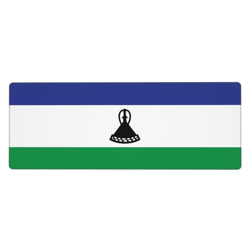 KKAFGBV Grand tapis de souris imprimé drapeau du Lesotho - 11,8 x 31,5 pouces antidérapant et imperméable pour clavier, ordinateur
