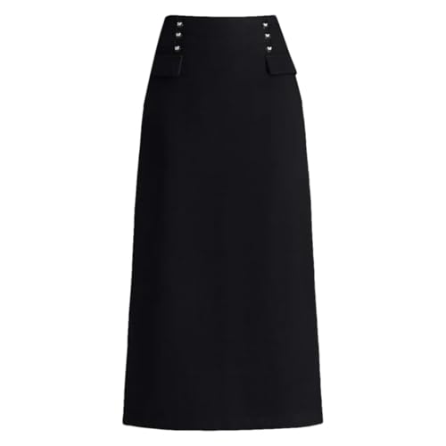 Women's Winter Straight Mini Mid-Length Wrap Around Open Split Slimming Elegant One-Step Skirts