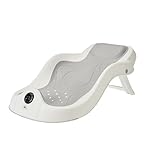 Smart Baby Bath seat – with Temperature Gauge, Safety Frame, Wall-mountable, Bath mat for Newborns. Ergonomic Bath seat for Baby Baths (Grey)