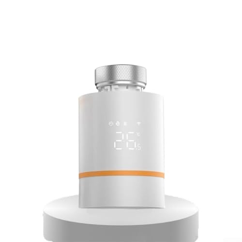 Zilimontt Thermostat avec sécurité enfant pour vannes de radiateur, contrôleur non programmable avec protection antigel, écran réglable et bouton rotatif, blanc