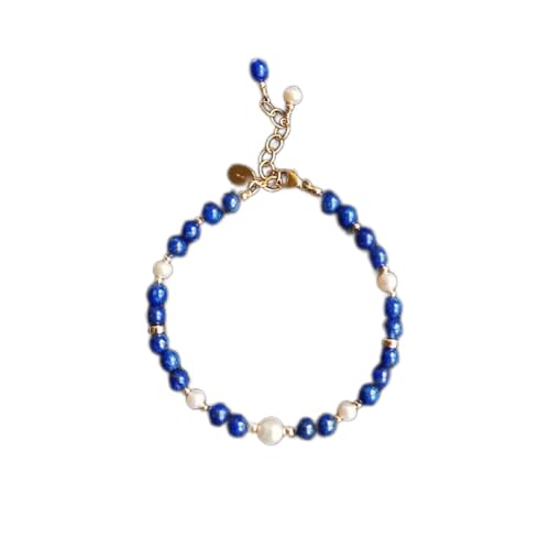Bracelet lapis perle naturelle bijou bleu ajustable pour vos tenues du quotidien