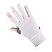 VGEBY Cycling Gloves,Summer Ice Silk 2 Fingerless Sport Gloves for Men Women Cycling Workout Gym Training Weight Lifting Outdoor M Size (White)