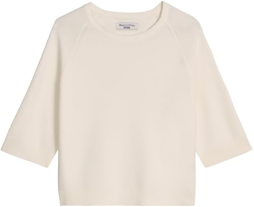 Marc OߴPolo Denim Damen Pullover mit Rundhalsausschnitt Relaxed Fit, Weiß (Silky White), XS – Ansicht 6