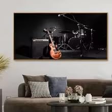 LMAIWANG Canvas Poster Modern Art Musical Instruments Wall Art For Bedroom Living Room Corridor Wall Art Decor(55x110cm/Internal Frame)