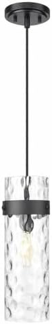 Z-Lite 7002P5-MB Fontaine - 1 Light Pendant-15 Inch Tall and 5.75 Inch Wide, Finish Color: Matte Black