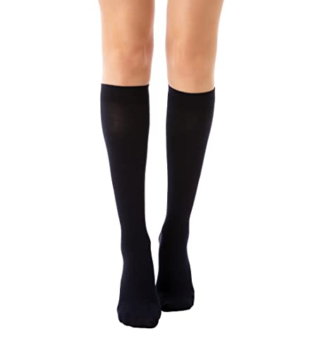 Relaxsan 815 (Blue, M) Gambaletti Compressione Graduata 18-22 mmHg per Uomo Donna, Calze Elastiche in Cotone Leggero