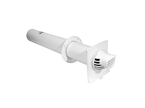 Terminal horizontal anti-glace Rolux Condensation PPTL - PVC diamètre : 80-125 Lg : 800 mm Fioul - Gaz Blanc Réf. 223150