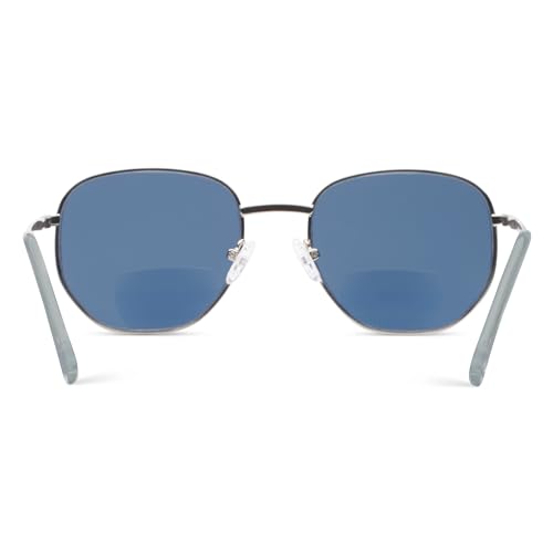 Image of Peepers by PeeperSpecs Positano Bifocal Sunglasses Aviator, Black, 1.50 + 1.5