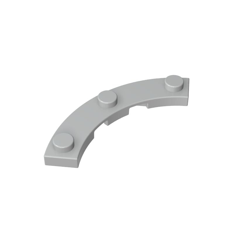 80015 3x3 Curved Plate 50 Pieces High-Precision MOC Building Bricks Replacement Parts Compatible with Lego bricks GDS-90295 Light Bluish Gray — image 1