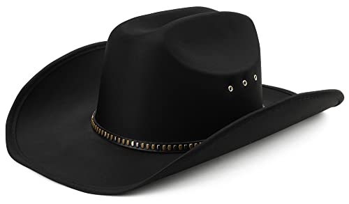 Pro Celia Felt Women Cowgirl Men Western Cowboy Hat (Black Knit) #TOP4