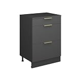 Vicco Cassettiera modulare Rion, Antracite-oro/Antracite, 60 x 46 cm