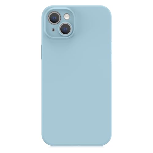 Coque en velours iPhone 15 Plus bleu avec texture douce haut de gamme