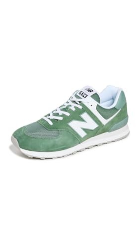 Image of New Balance Unisex 574 V2 Familiar Ground Sneaker,Green /White,Men 11.5 / Women 13