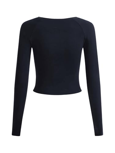 SOLY HUX Women's Y2K Jersey Crop Top Long Sleeve Number Graphic Tees Tight Fitted Going Out T Shirts Striped Shirt2