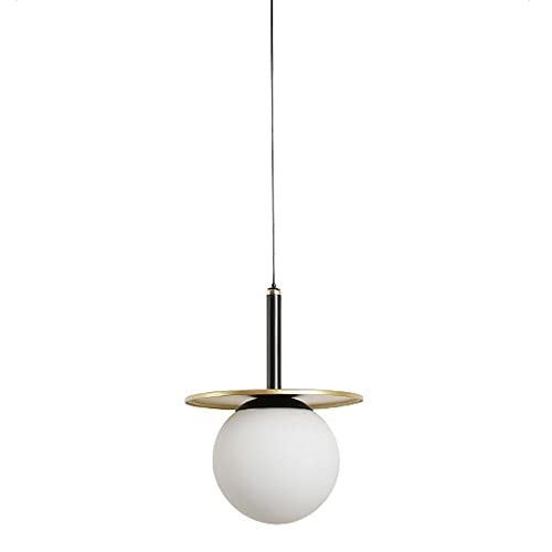 Luminaire globe en verre à 3 lampes en fer forgé de style art suspendu de luxe