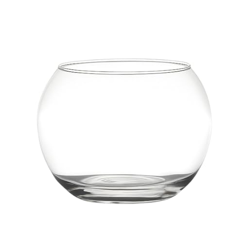 KORAT Vaso Boccia in Vetro Trasparente Design Rotondo Elegante per Fiori, Candele, Piante o Decorazioni Disponibile in 4 Dimensioni (16-20-25-30 cm) Ideale per Casa, Eventi (Ø 30 cm - 23.5x30x30 cm)