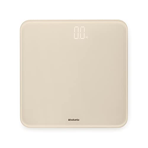 Brabantia - Renew Digital Bathroom Scale - Battery Powered - Glass Weighting Scale Weighs up to 397 lb - Accurate System - Soft Non-Slip Feet - 4X AAA Batteries Included - Soft Beige - 30 x 30 cm image 2