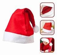 Gorro Papai Noel Veludo Vermelho e Branco Natal kit com 4 unidades